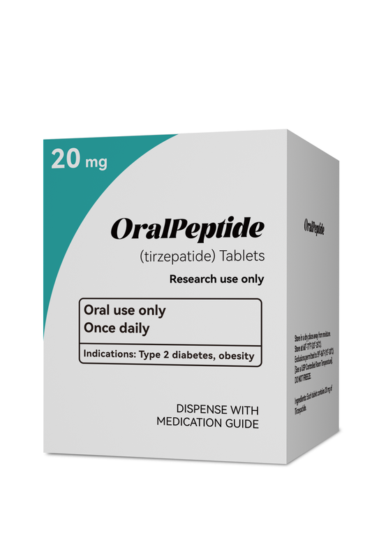 SlimEase Tirzepatide Comprimidos orales 20 mg / 20 comprimidos por frasco